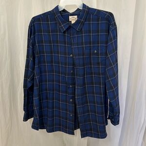 Mens blue mountain size 3XL flannel shirt blue color long sleeve